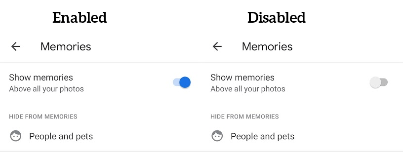 How to Enable/Disable Memories in Google Photos App